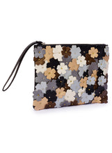 Load image into Gallery viewer, Flower Zip Clutch In Leather
