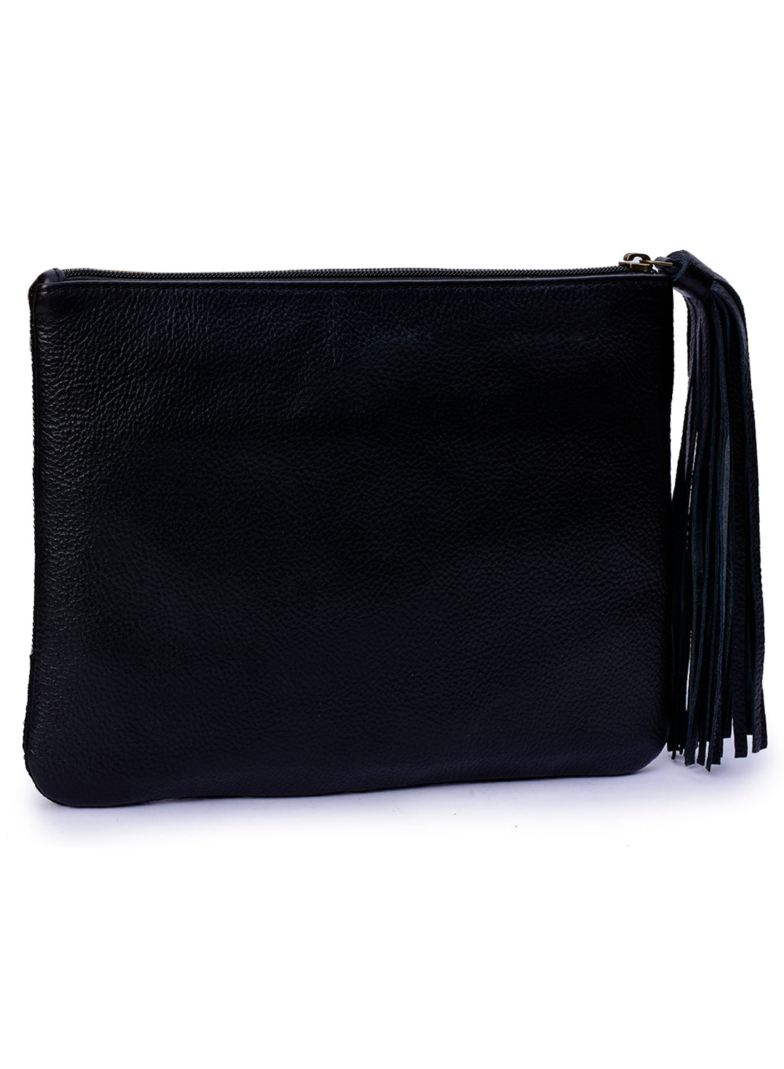 Abstract Patterned Embellished Zip Clutch