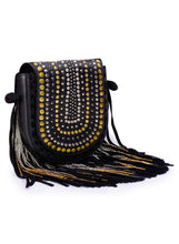 Load image into Gallery viewer, Studded X-Body With Leather &amp; Bead Tassels