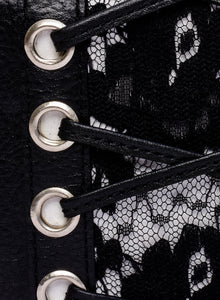Lace & Leather Combined Corset Clutch