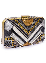 Load image into Gallery viewer, Abstract Patterned Embellished Clutch