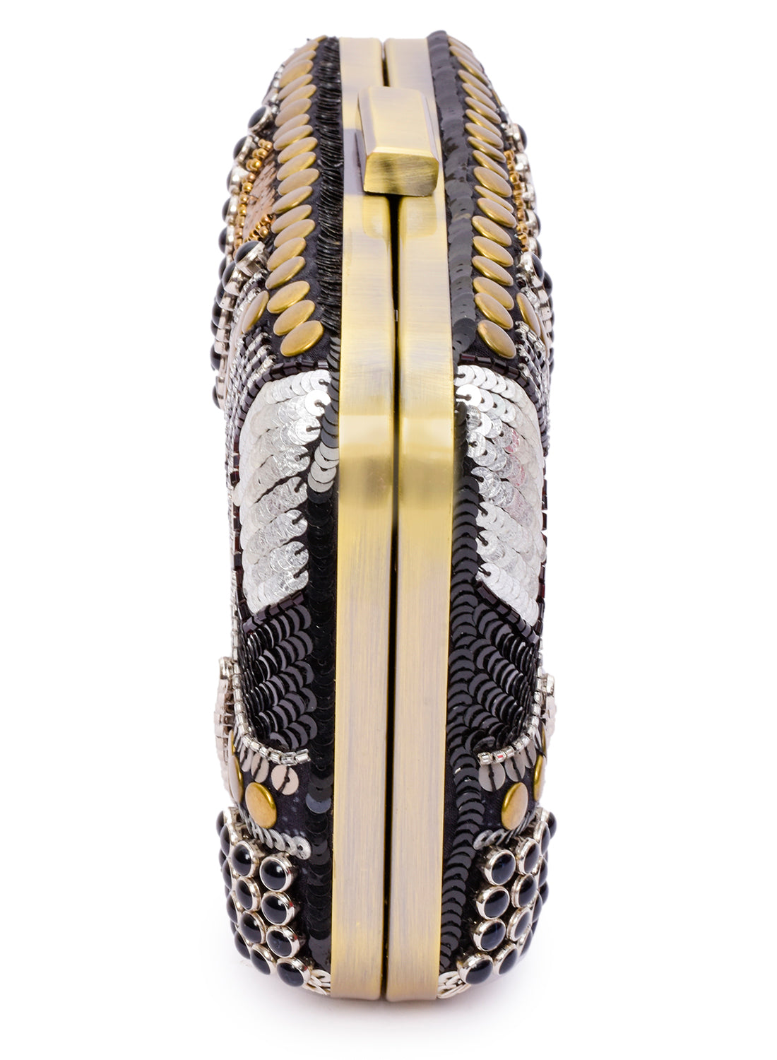 Abstract Patterned Embellished Clutch