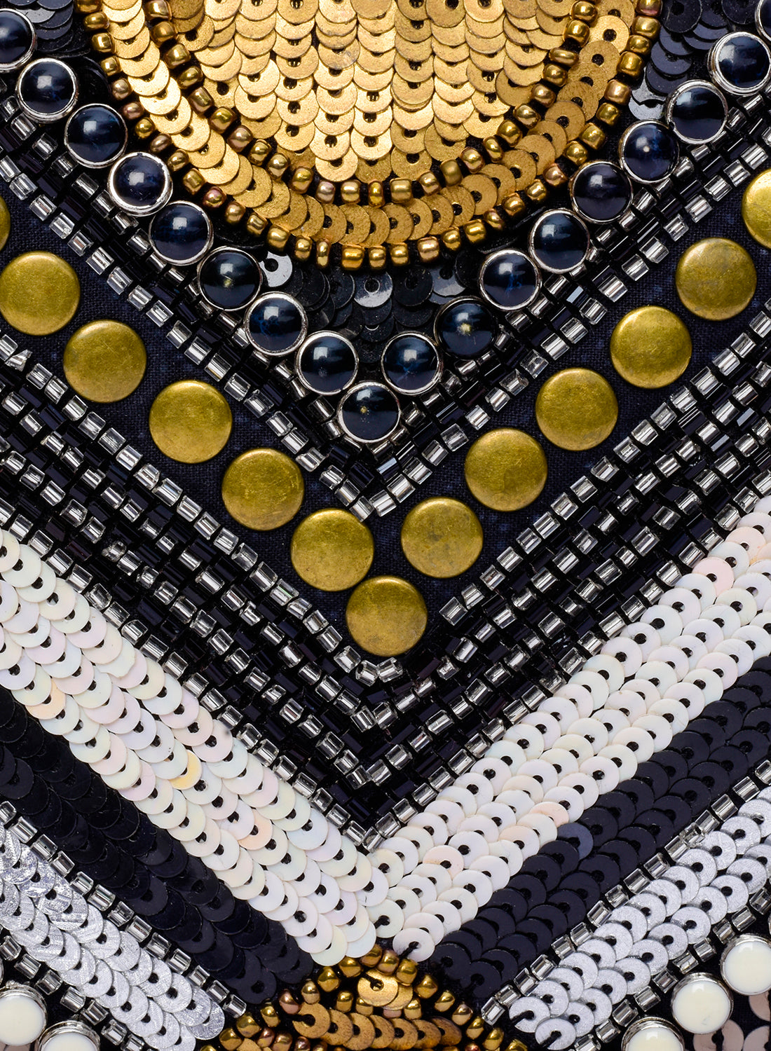 Abstract Patterned Embellished Clutch