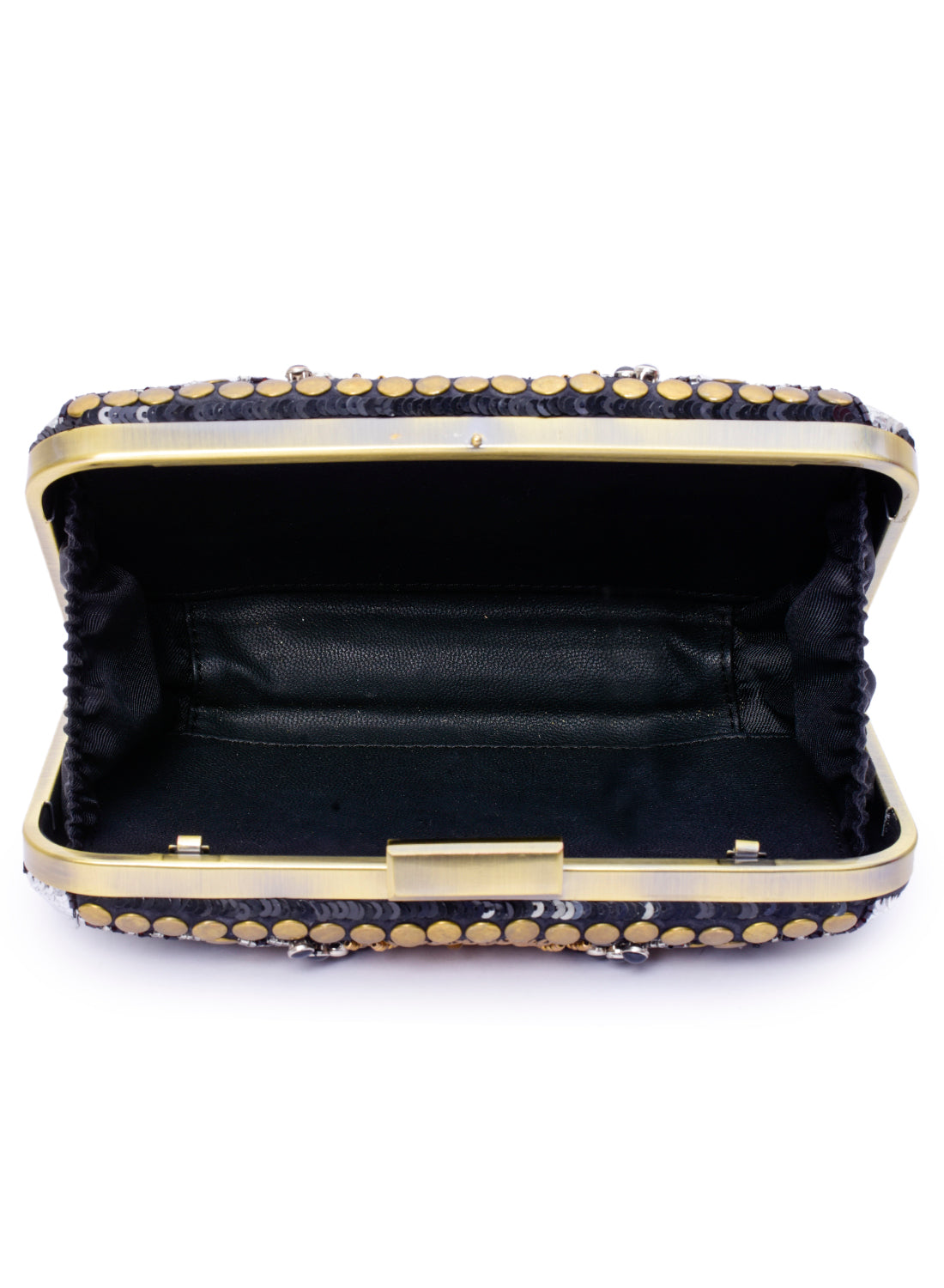 Abstract Patterned Embellished Clutch