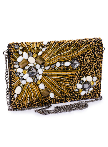 Embellished Fold Over Clutch