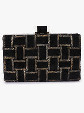 Load image into Gallery viewer, Leather Cross Weave Box Clutch