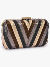 Load image into Gallery viewer, Chevron Clutch In Multi Leathers