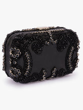 Load image into Gallery viewer, Stone Embellished Box Clutch In Genuine leather