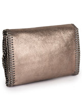 Load image into Gallery viewer, Glitter Clutch With Whip-stitch &amp; Chain Detail