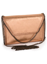 Load image into Gallery viewer, Glitter Clutch With Whip-stitch &amp; Chain Detail