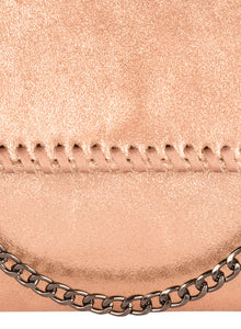 Glitter Clutch With Whip-stitch & Chain Detail