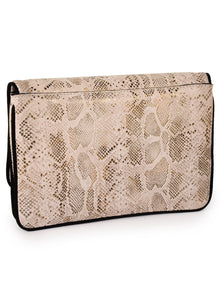 Foiled Snake Printed Double Clutch