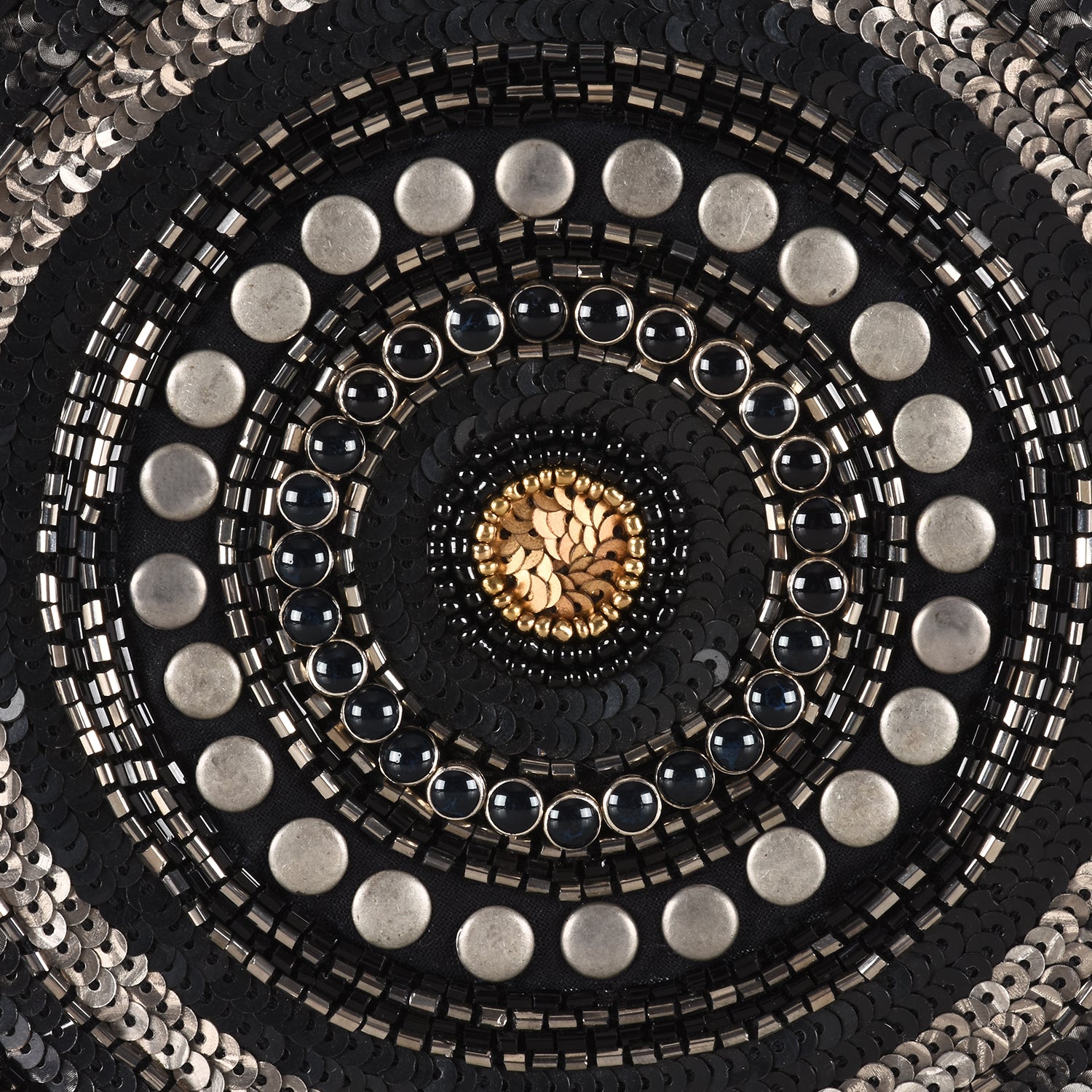 Abstract Patterned Round Box Clutch