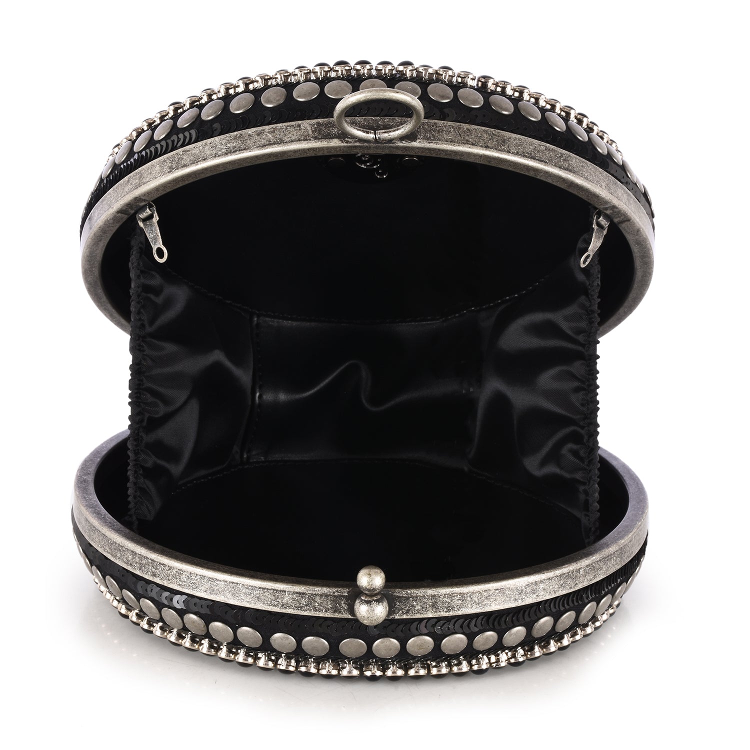 Abstract Patterned Round Box Clutch