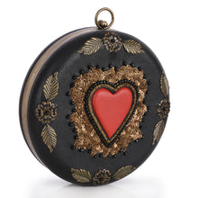 Load image into Gallery viewer, Vintage Heart Round Box Clutch