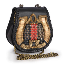 Load image into Gallery viewer, Leather Cross-weave, Metal Embellished Crossbody