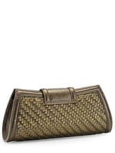 Load image into Gallery viewer, Woven Leather Clutch with Twist Lock
