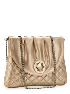 Quilted Clutch In Genuine Leather