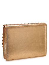 Load image into Gallery viewer, Studded Clutch in Metallic Crackle Leather