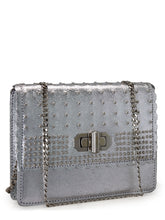 Load image into Gallery viewer, Studded Clutch In Metallic Crackle Leather