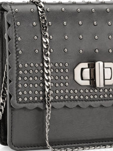 Studded Clutch In Soft Leather