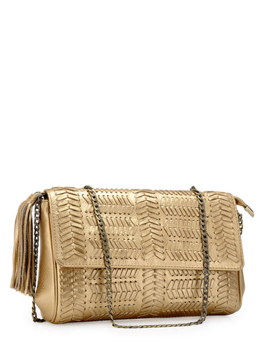 Whip-stitch Clutch In Genuine Leather