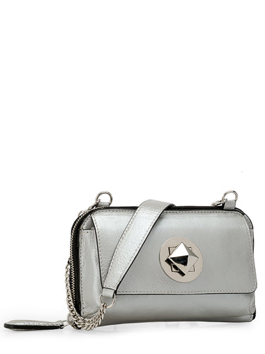 Wallet Zip Clutch In Genuine Leather