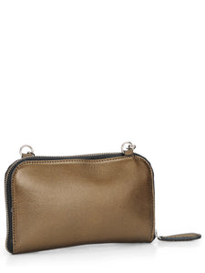 Wallet Zip Clutch In Genuine Leather