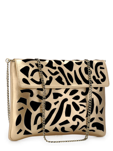 Cutwork Leather Clutch