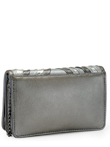 Pleated Clutch In Genuine Leather