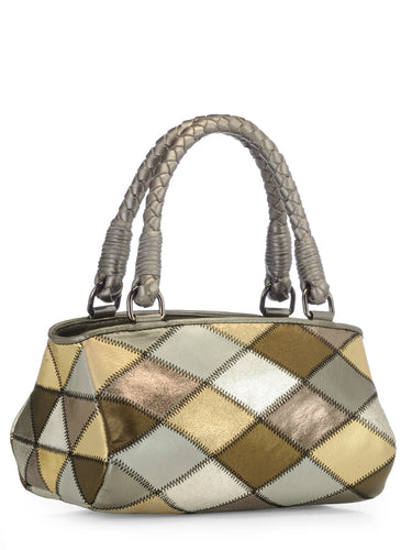 Patchwork Leather Mini Duffle Bag