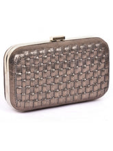 Load image into Gallery viewer, Woven Box Clutch In Crackle Leather