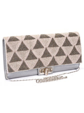 Load image into Gallery viewer, Beaded Flap Clutch With Twist Lock