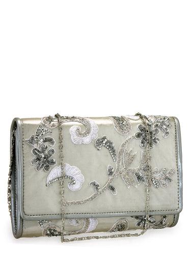 Embellished Mesh clutch